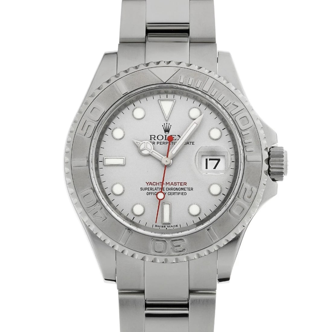 ROLEX YACHT-MASTER ROLESIUM GRAY WATCH: ROLEX Yacht-Master Rolesium gray Watch Brand: ROLEX Type/Style: Wristwatch Material: Band Material Stainless steel, Case Material Stainless steel Color: Dial Color gray Size: Case Size H/about 40mm