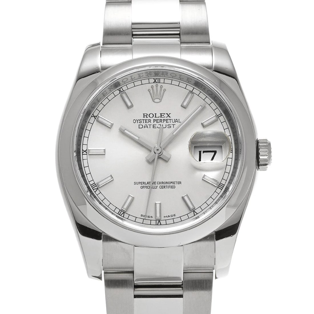 ROLEX DATEJUST SILVER WATCH: ROLEX Datejust Silver Watch Brand: ROLEX Type/Style: Wristwatch Material: Band Material Stainless steel, Case Material Stainless steel Color: Dial Color Silver Size: Case Size H/about 36mm W/about