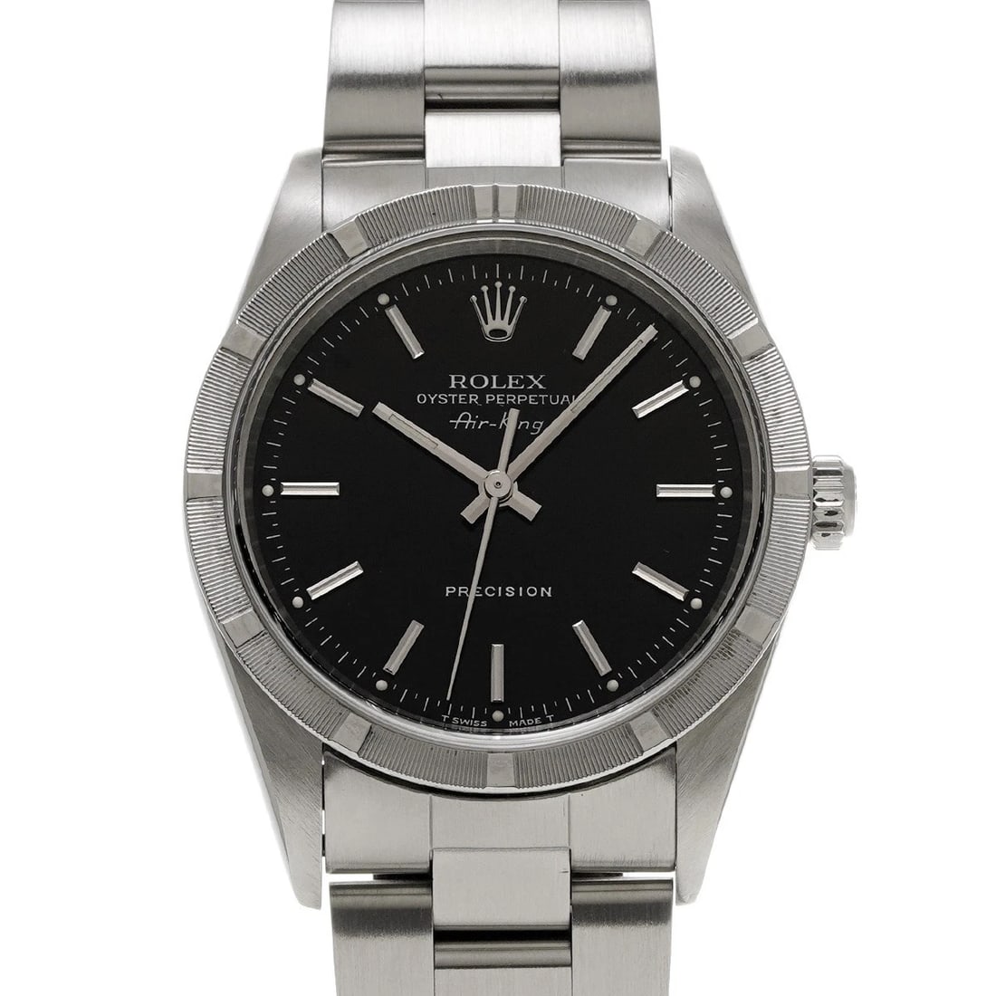 ROLEX AIR-KING BLACK WATCH: ROLEX Air-King black Watch Brand: ROLEX Type/Style: Wristwatch Material: Band Material Stainless steel, Case Material Stainless steel Color: Dial Color black Size: Case Size H/about 34mm W/about 34mm
