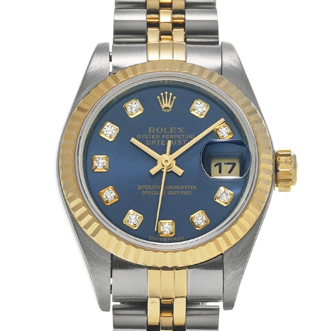 ROLEX DATEJUST BLUE/DIAMOND WATCH - 4