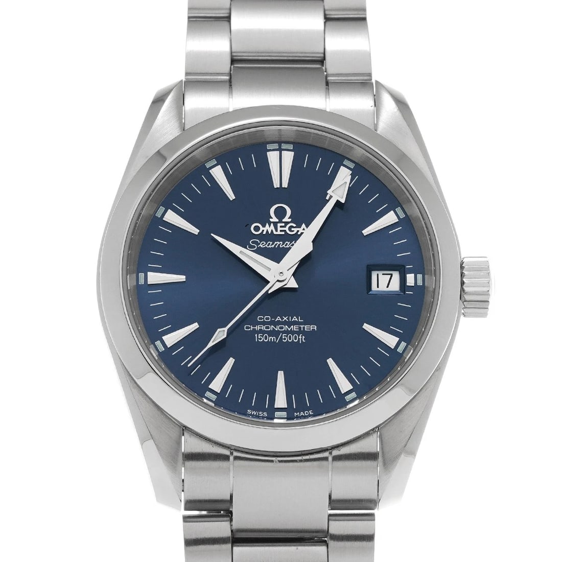 OMEGA SEAMASTER AQUA TERRA CO-AXIAL BLUE WATCH: OMEGA Seamaster Aqua Terra Co-axial blue Watch Brand: OMEGA Type/Style: Wristwatch Material: Band Material Stainless steel, Case Material Stainless steel Color: Dial Color blue Size: Case Size