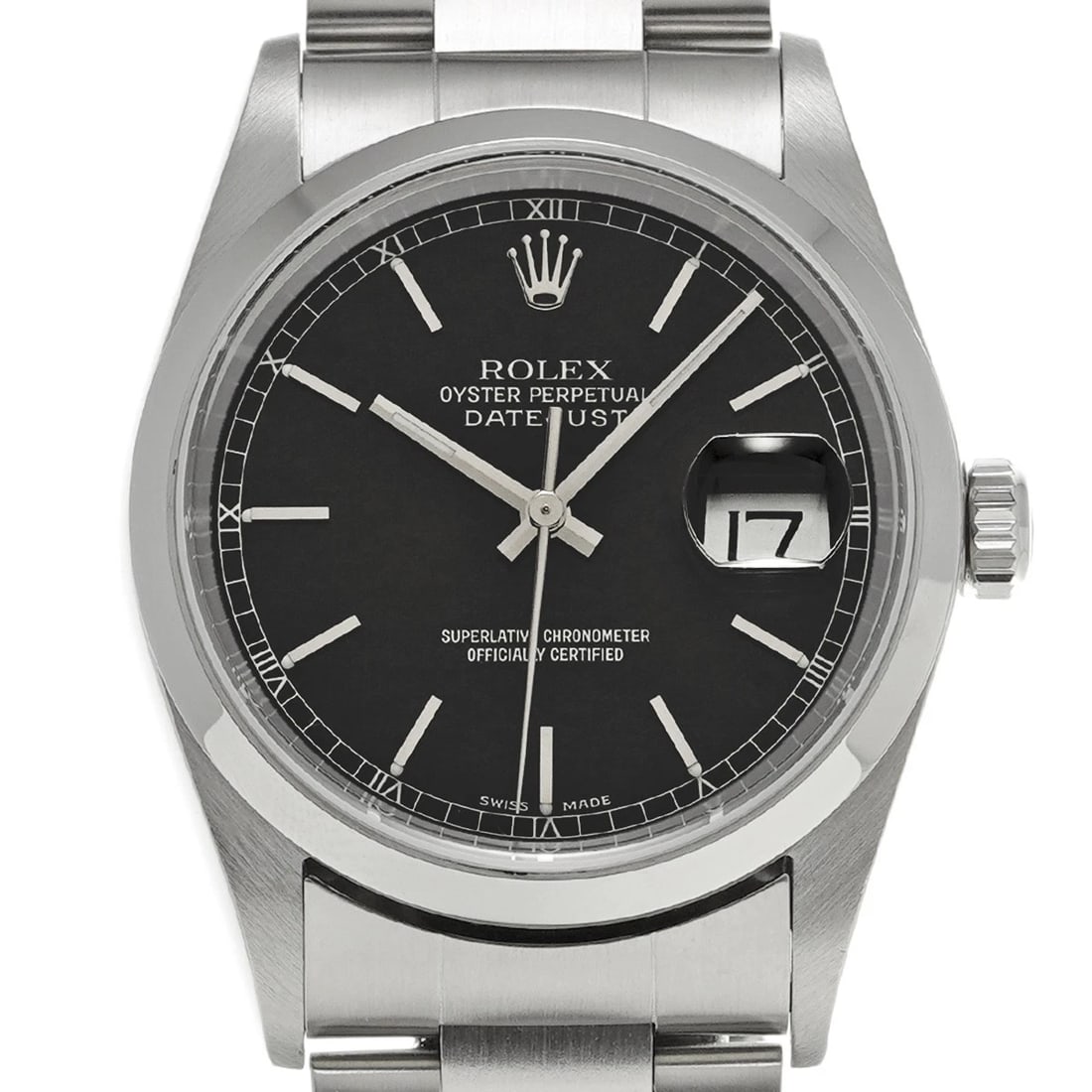 ROLEX DATEJUST BLACK WATCH - 4