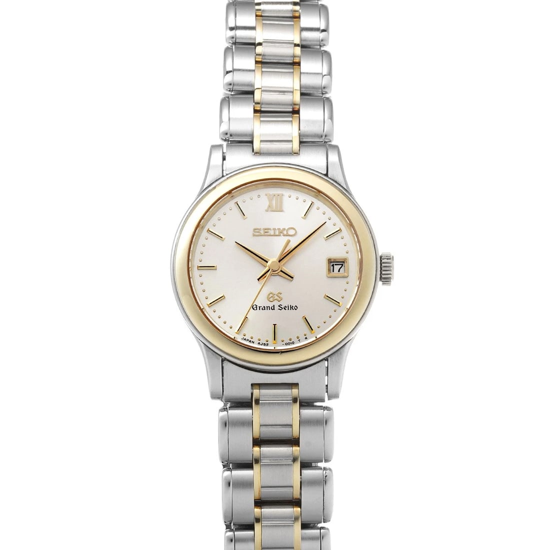 GRAND SEIKO QUARTZ SILVER WATCH: Grand Seiko Quartz Silver Watch Brand: Grand Seiko Type/Style: Wristwatch Material: Band Material Stainless steel/Yellow Gold, Case Material Stainless steel Color: Dial Color Silver Size: Case Size H/