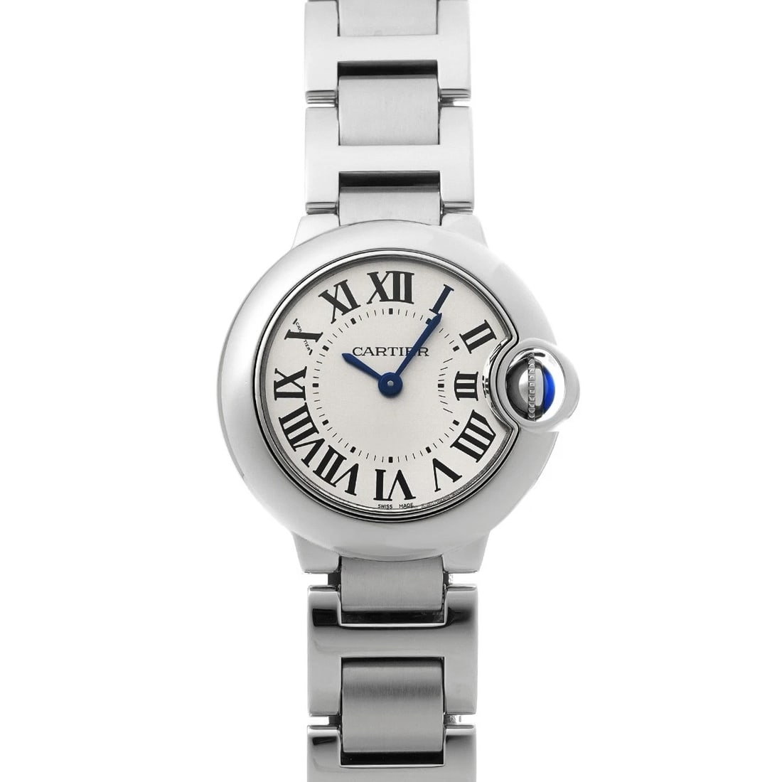 CARTIER BALLON BLEU DE CARTIER SILVER WATCH: CARTIER Ballon Bleu de Cartier Silver Watch Brand: Cartier Type/Style: Wristwatch Material: Band Material Steel, Case Material Steel Color: Dial Color Dial Color White Band Color Silver Case Color
