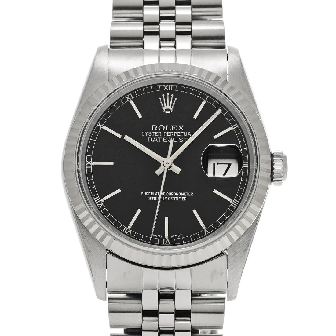 ROLEX DATEJUST BLACK WATCH (1 of 4)