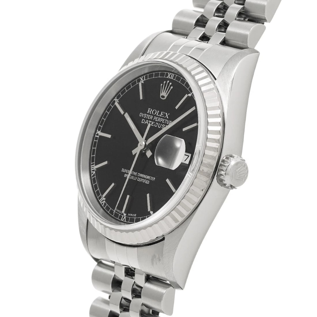ROLEX DATEJUST BLACK WATCH - 2