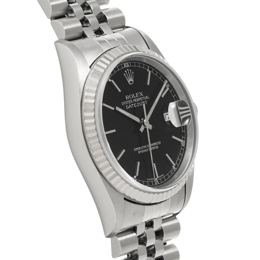 ROLEX DATEJUST BLACK WATCH - 3
