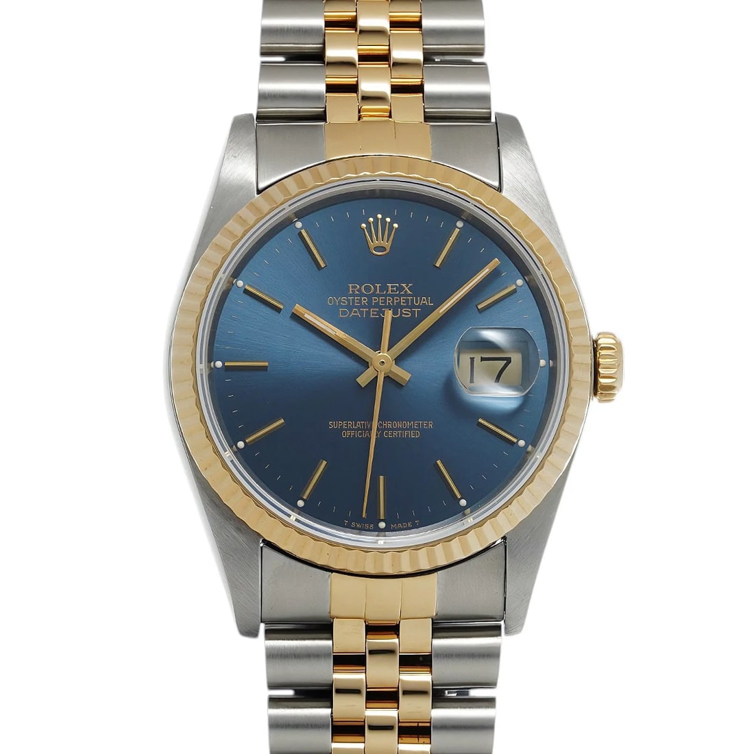 ROLEX DATEJUST BLUE WATCH: ROLEX Datejust blue Watch Brand: ROLEX Type/Style: Wristwatch Material: Band Material Stainless steel/Yellow Gold, Case Material Stainless steel Color: Dial Color blue Size: Case Size H/about 36mm