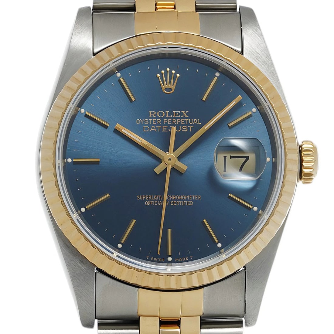 ROLEX DATEJUST BLUE WATCH - 4