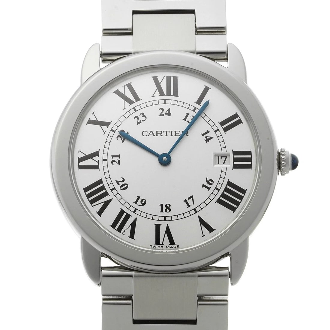 CARTIER RONDE SOLO LM SILVER WATCH: CARTIER Ronde Solo LM Silver Watch Brand: CARTIER Type/Style: Wristwatch Material: Band Material Stainless steel, Case Material Stainless steel Color: Dial Color Silver Size: Case Size H/about 36mm