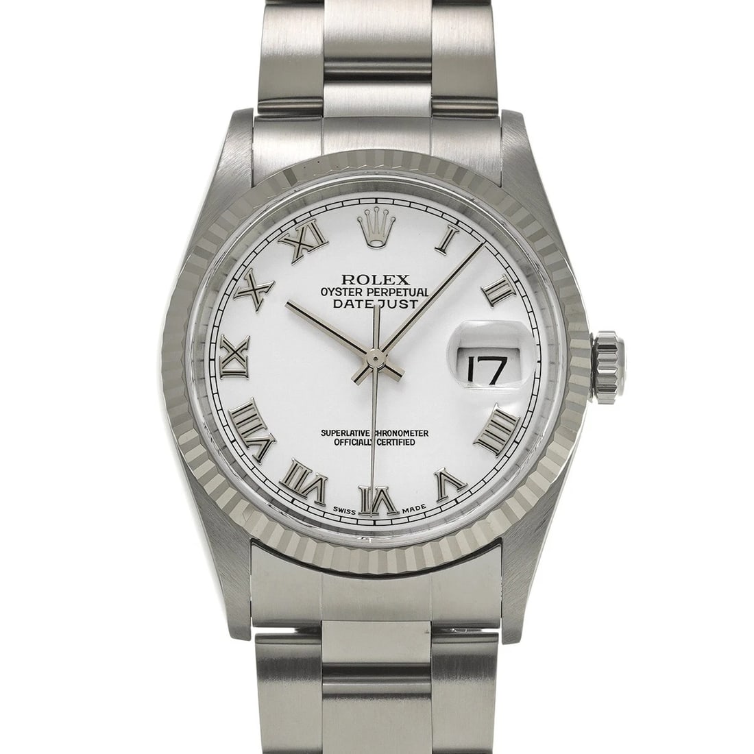ROLEX DATEJUST WHITE WATCH: ROLEX Datejust white Watch Brand: ROLEX Type/Style: Wristwatch Material: Band Material Stainless steel, Case Material Stainless steel Color: Dial Color white Size: Case Size H/about 36mm W/about 36mm 