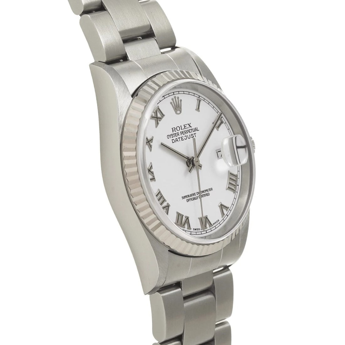 ROLEX DATEJUST WHITE WATCH - 3