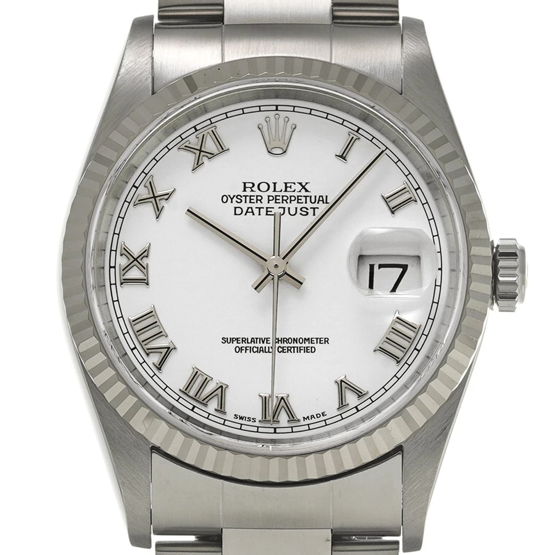 ROLEX DATEJUST WHITE WATCH - 4