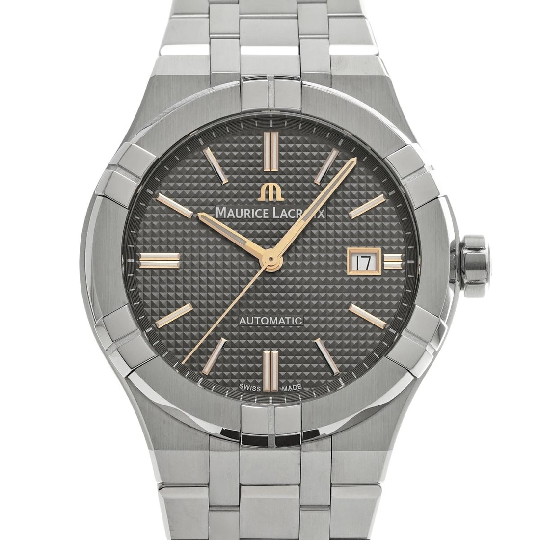 MAURICE LACROIX ICON AUTOMATIC STAINLESS STEEL BLACK WATCH (1 of 4)