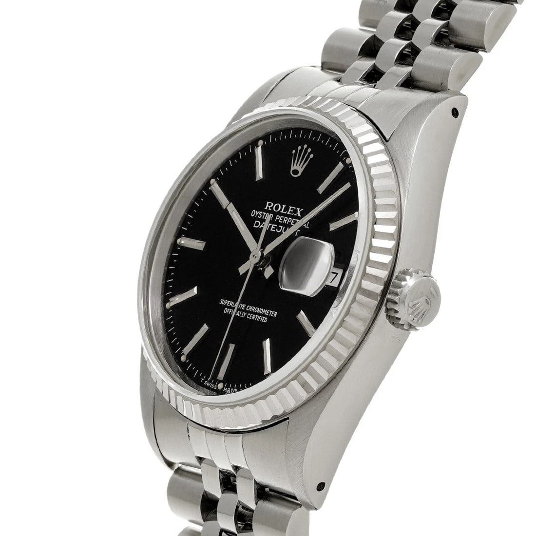 ROLEX DATEJUST BLACK WATCH - 2