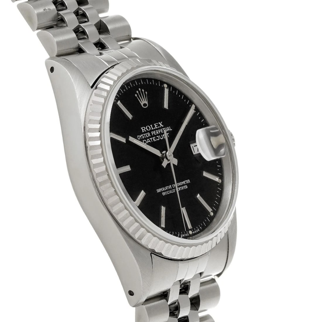 ROLEX DATEJUST BLACK WATCH - 3