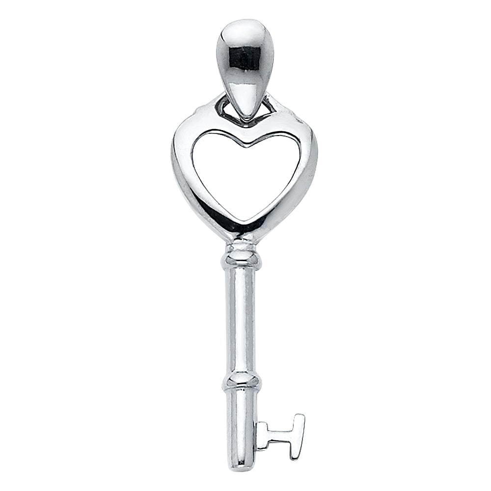 14KW KEY PENDANT: 14KW Key Pendant Type: Pendant Material Type: 14k Gold Material Color: White Avg. Weight: 0.62 Gr. Size: Height : 28 mm,Width : 10 mm Accessories: None Notice: When purchasing pre-owned go