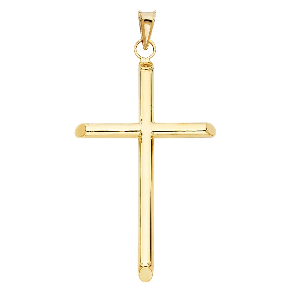 14KY CROSS PENDANT: 14KY Cross Pendant Type: Pendant Material Type: 14k Gold Material Color: Yellow Avg. Weight: 2.24 Gr. Size: Height : 50 mm,Width : 30 mm Accessories: None Notice: When purchasing pre-owned goods,