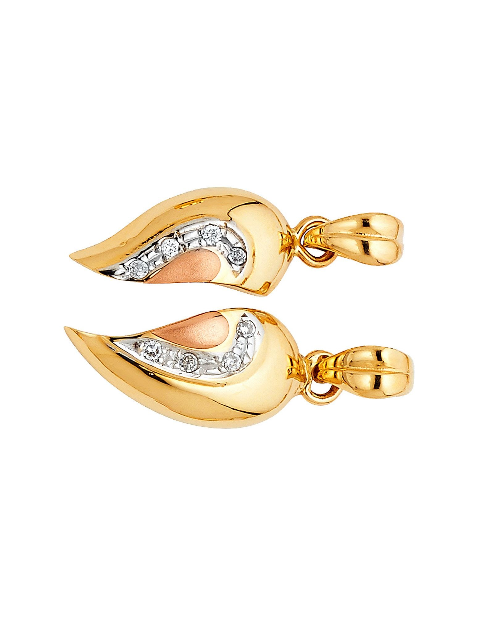 14K 2T CZ HEART PENDANT SET - 2