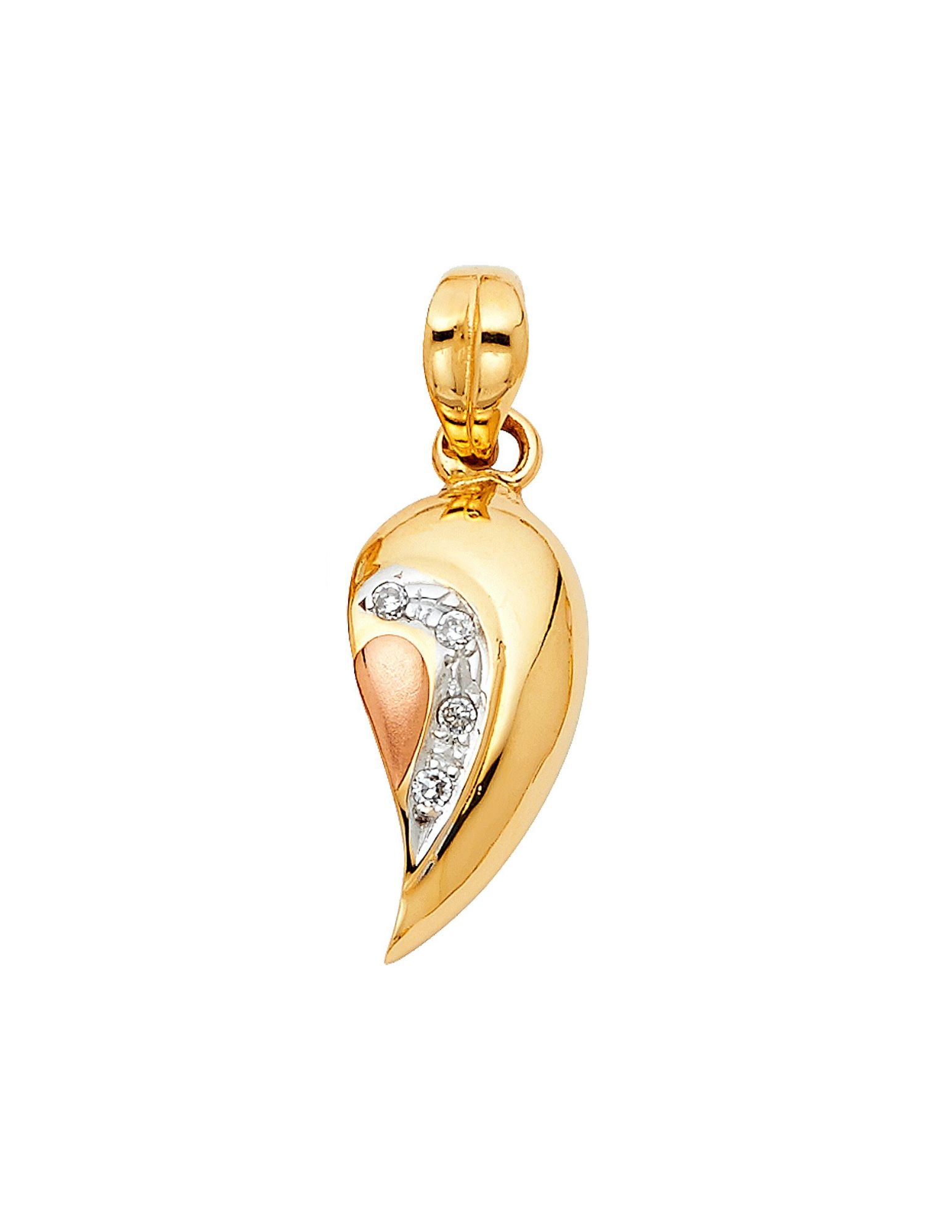 14K 2T CZ HEART PENDANT SET - 4