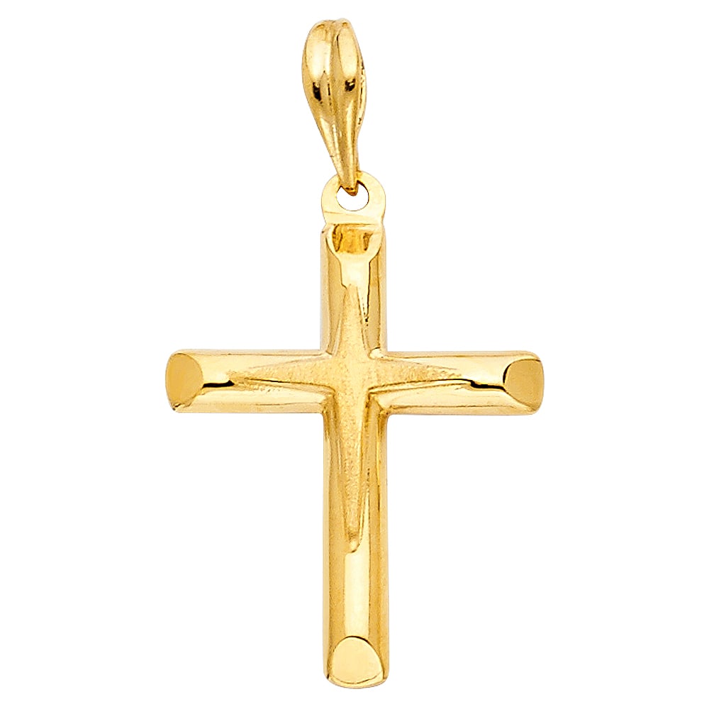 14KY CROSS PENDANT: 14KY Cross Pendant Type: Pendant Material Type: 14k Gold Material Color: Yellow Avg. Weight: 1.19 Gr. Size: Height : 22 mm,Width : 18 mm Accessories: None Notice: When purchasing pre-owned