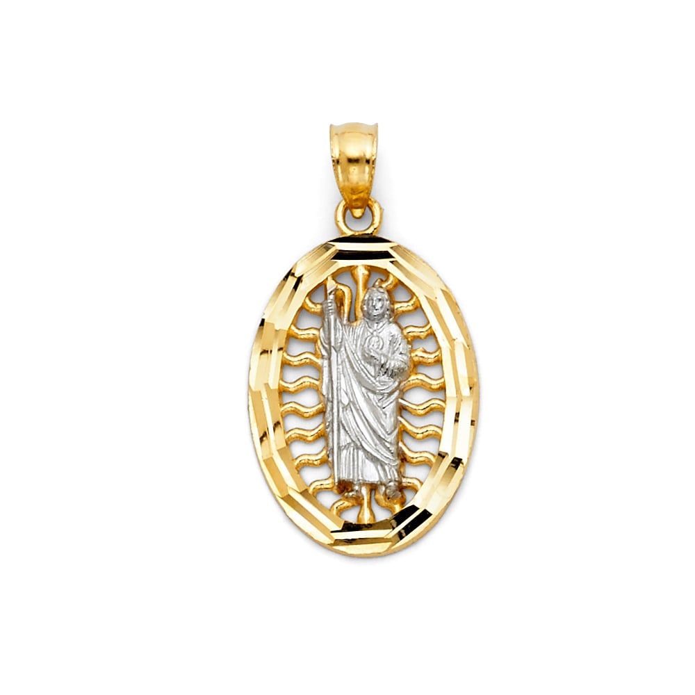 14K 2T CZ ST. JUDE THADDEUS PENDANT (1 of 4)