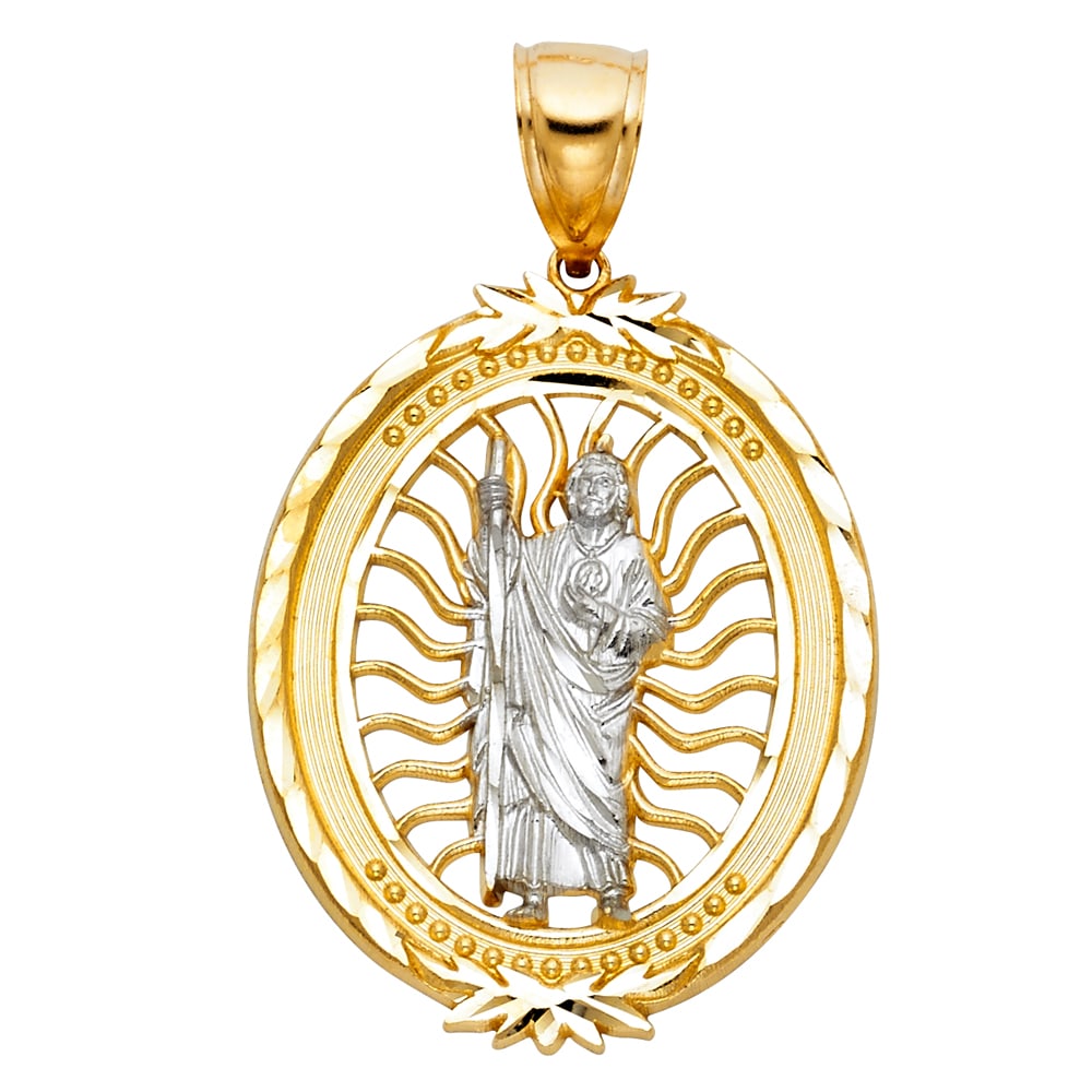 14K 2T CZ ST. JUDE THADDEUS PENDANT (1 of 4)