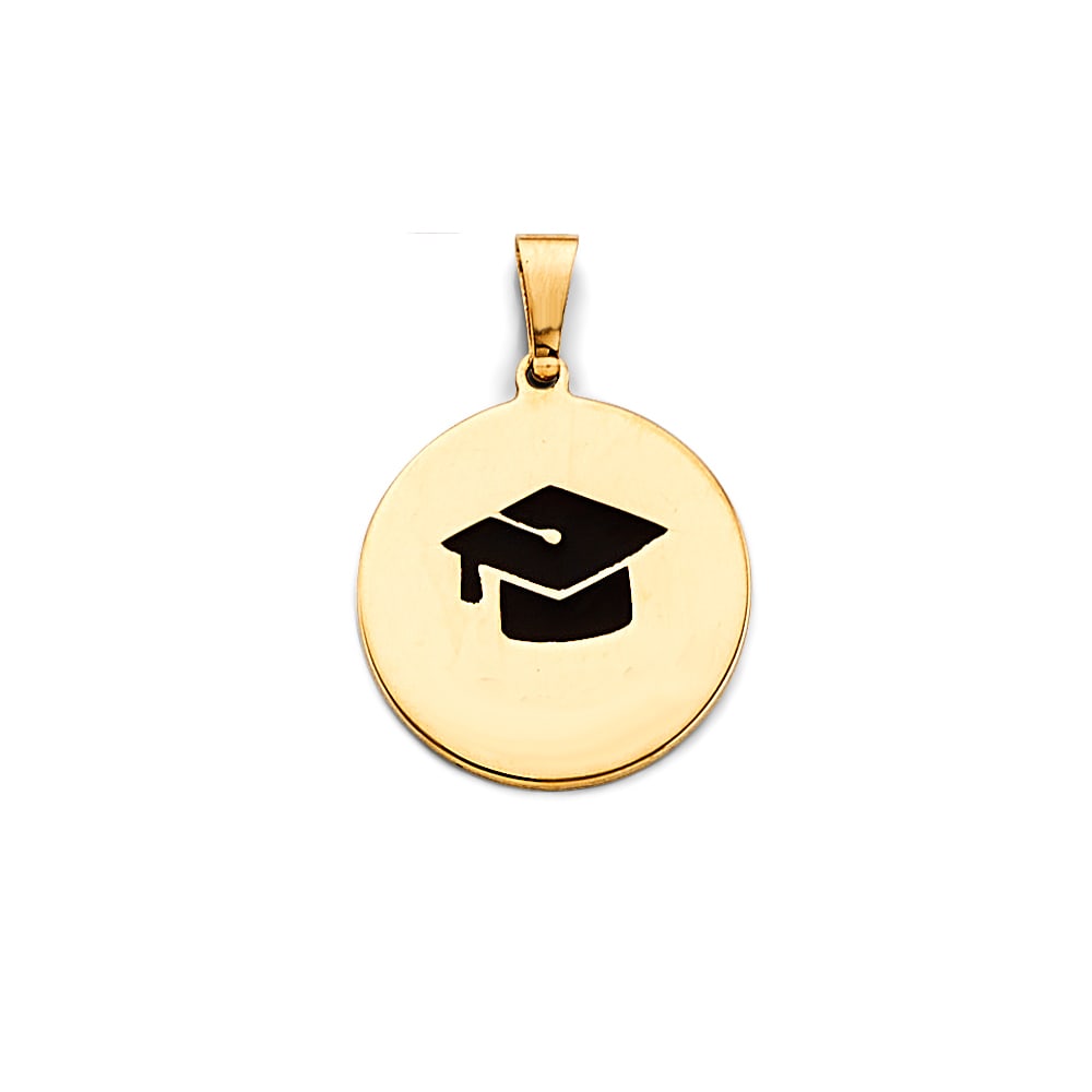 14KY GRADUATION PENDANT: 14KY Graduation Pendant Type: Pendant Material Type: 14k Gold Material Color: Yellow Avg. Weight: 2.01 Gr. Size: Height : 20 mm, Width : 15 mm Accessories: None Notice: When purchasing pre