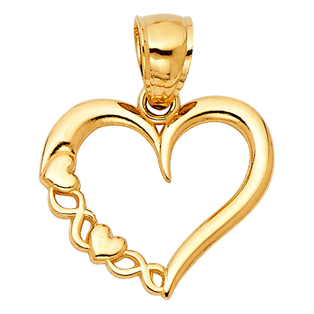14KY HEART PENDANT: 14KY Heart Pendant Type: Pendant Material Type: 14k Gold Material Color: Yellow Avg. Weight: 0.61 Gr. Size: Height : 13 mm Width : 15 mm Accessories: None Notice: When purchasing pre-owned