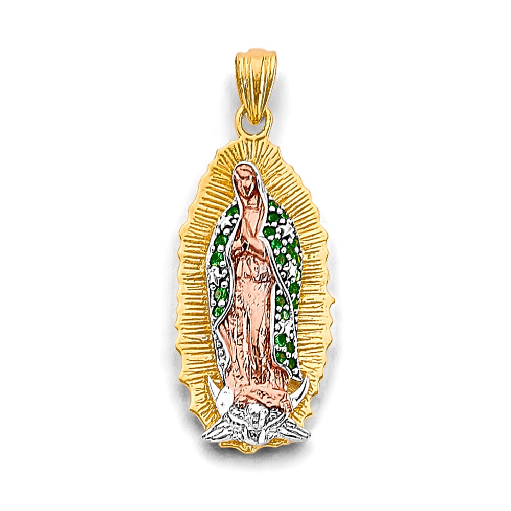 14K 3C CZ GUADALUPE PENDANT (1 of 4)