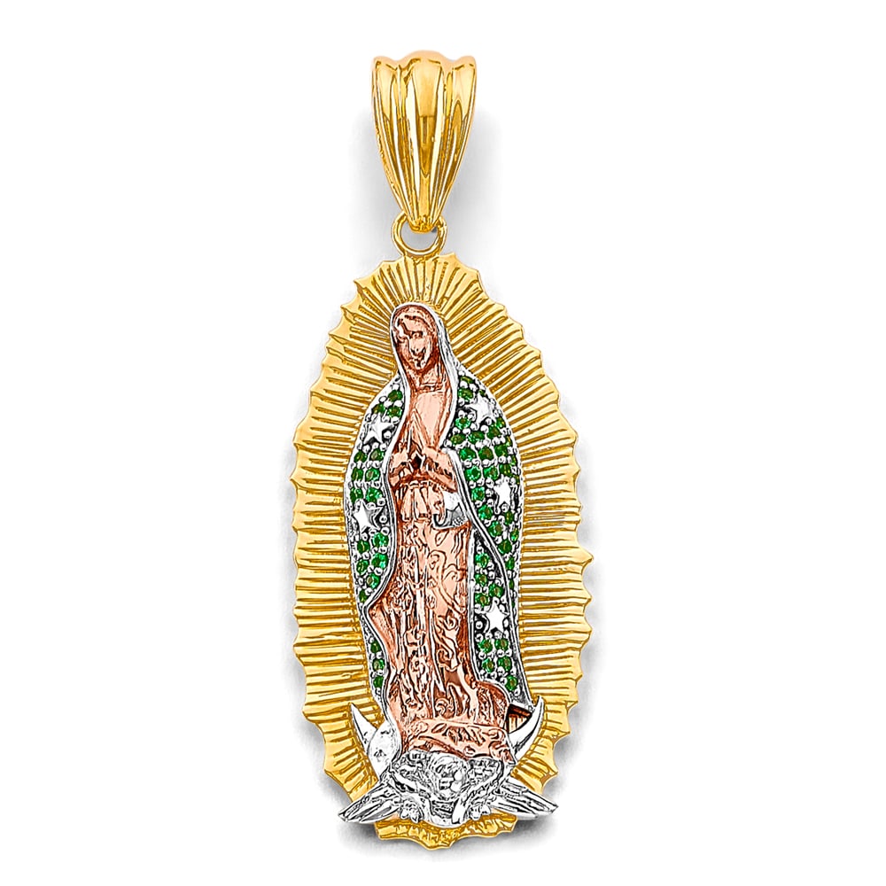 14K 3C CZ GUADALUPE PENDANT (1 of 4)