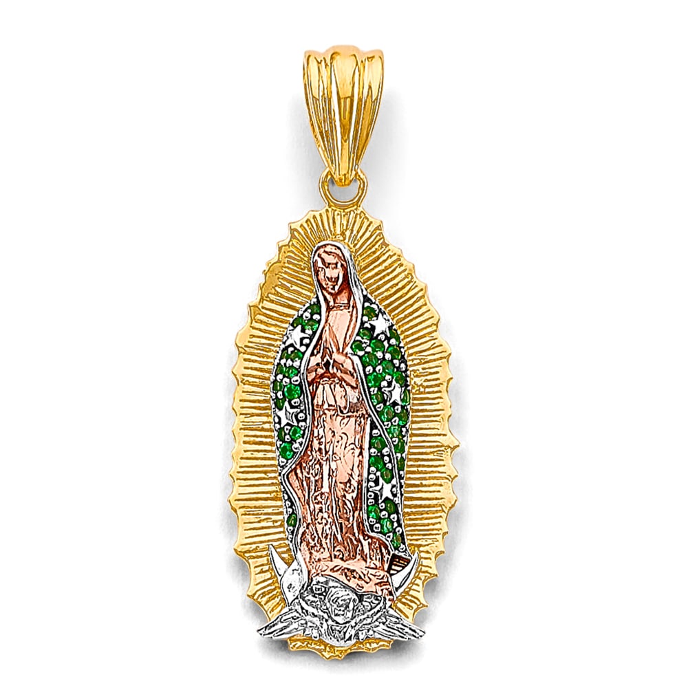 14K 3C CZ GUADALUPE PENDANT (1 of 4)