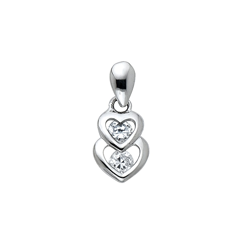 14KW CZ HEART PENDANT: 14KW CZ Heart Pendant Type: Pendant Material Type: 14k Gold Material Color: Yellow Avg. Weight: 0.42 Gr. Size: Height : 10 mm,Width : 7 mm Accessories: None Notice: When purchasing pre-own
