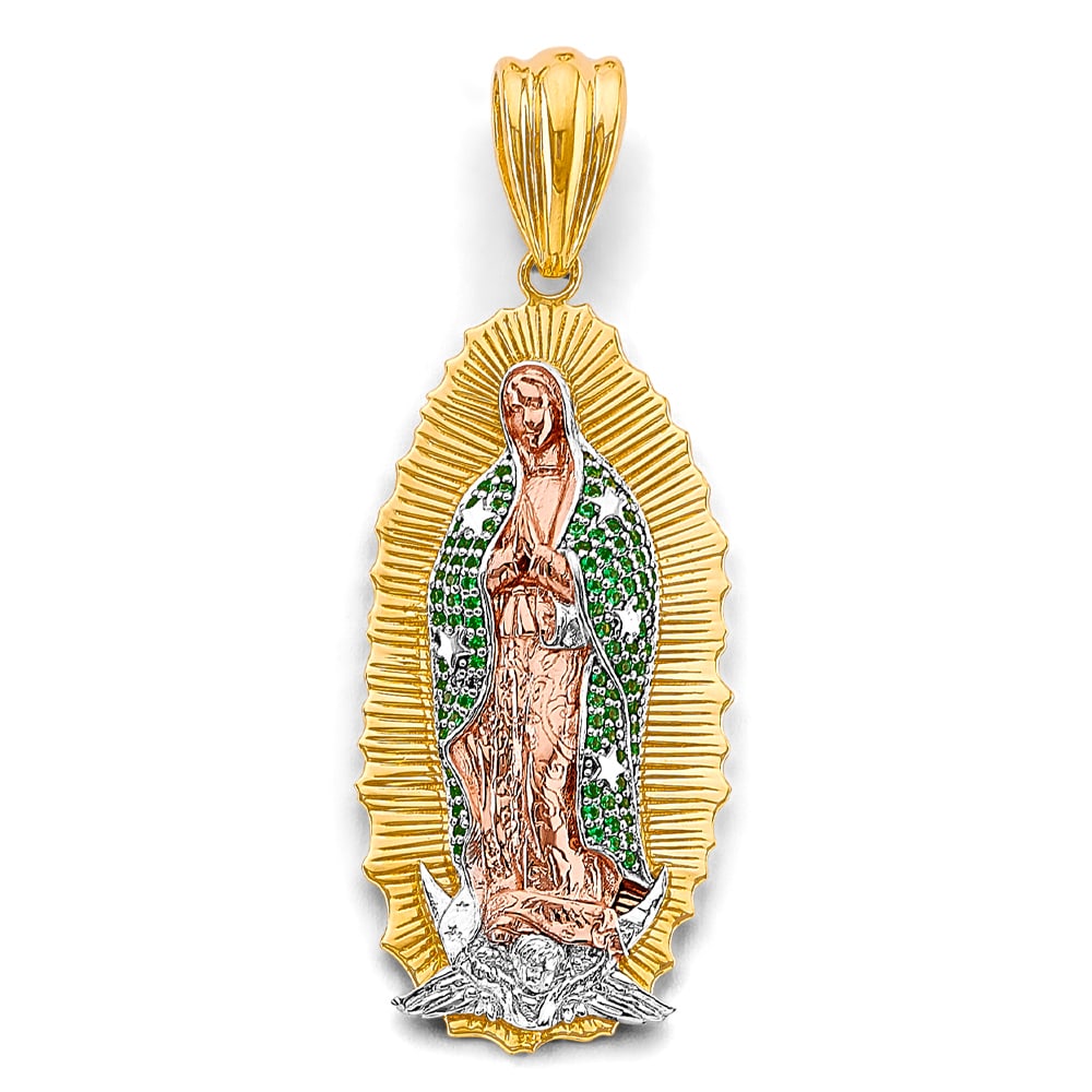 14K 3C CZ GUADALUPE PENDANT (1 of 4)