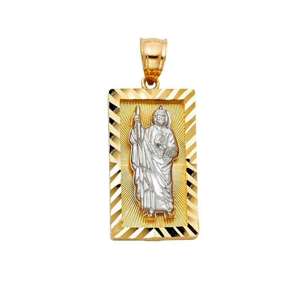 14K 2T CZ ST. JUDE THADDEUS PENDANT (1 of 4)