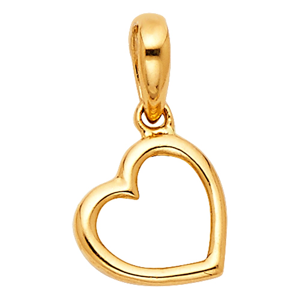 14KY HEART PENDANT: 14KY Heart Pendant Type: Pendant Material Type: 14k Gold Material Color: Yellow Avg. Weight: 0.41 Gr. Size: Height : 9 mm Width : 9 mm Accessories: None Notice: When purchasing pre-owned g