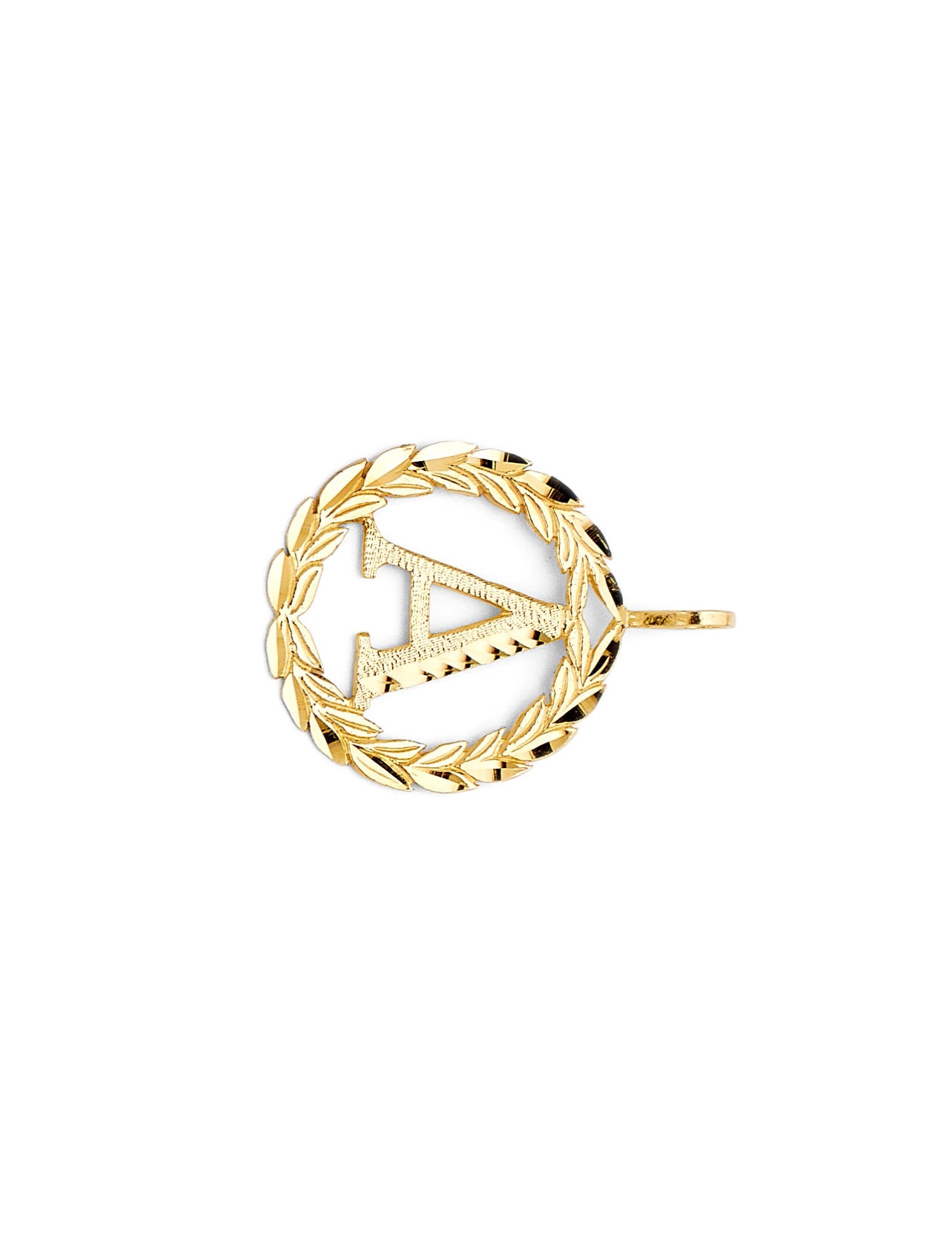 14KY INITIAL WREATH PENDANT - 2