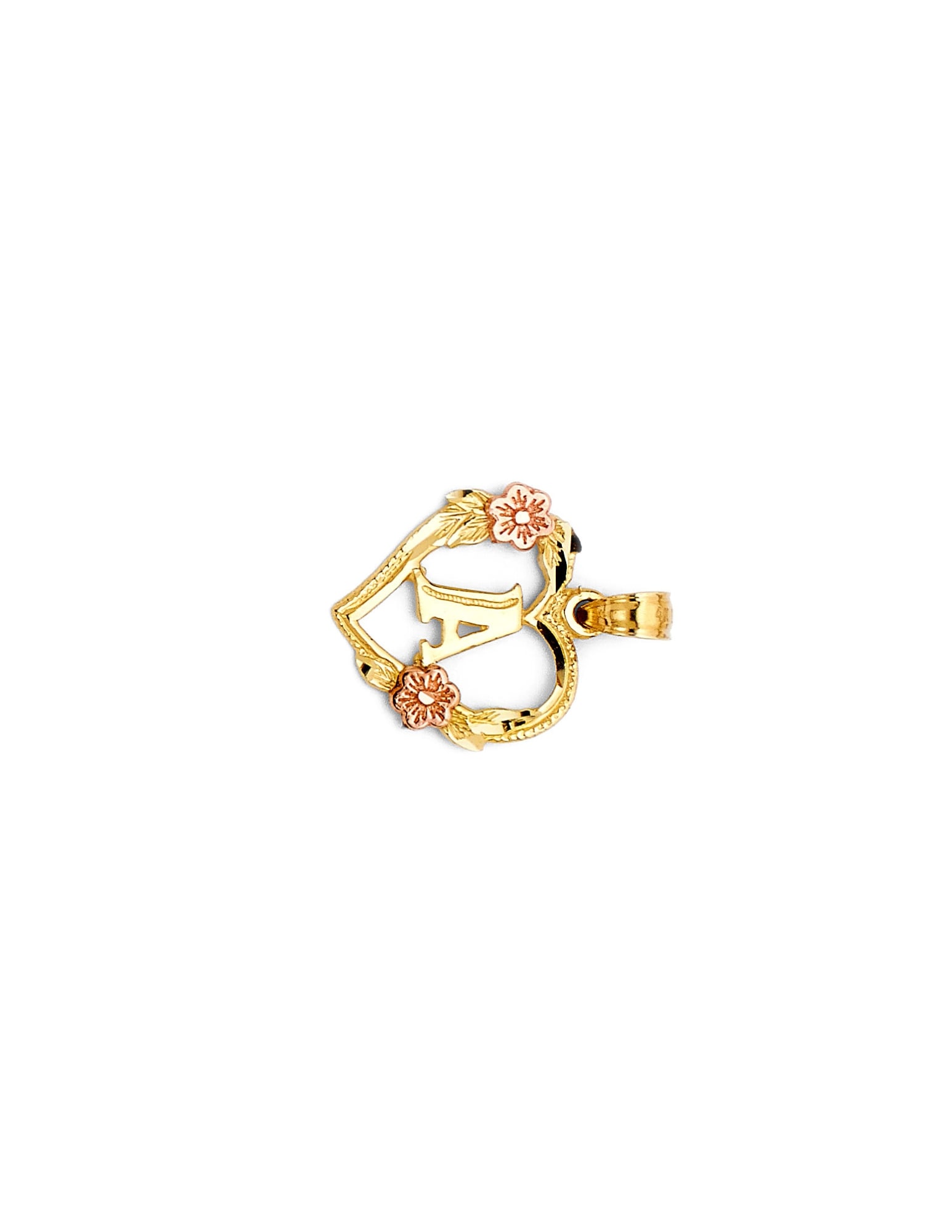 14K 2T INITIAL HEART PENDANT - 2