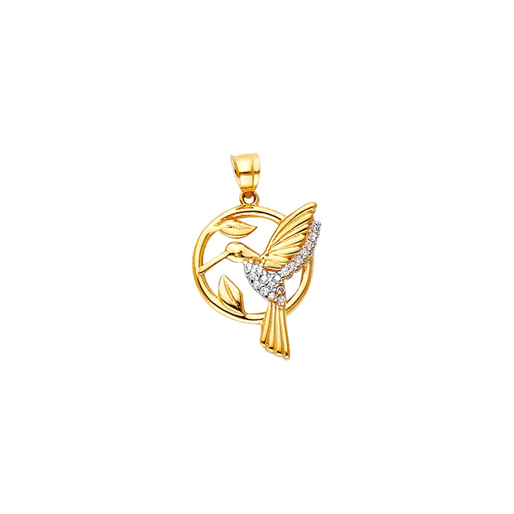 14KY CZ HUMMING BIRD PENDANT (1 of 5)