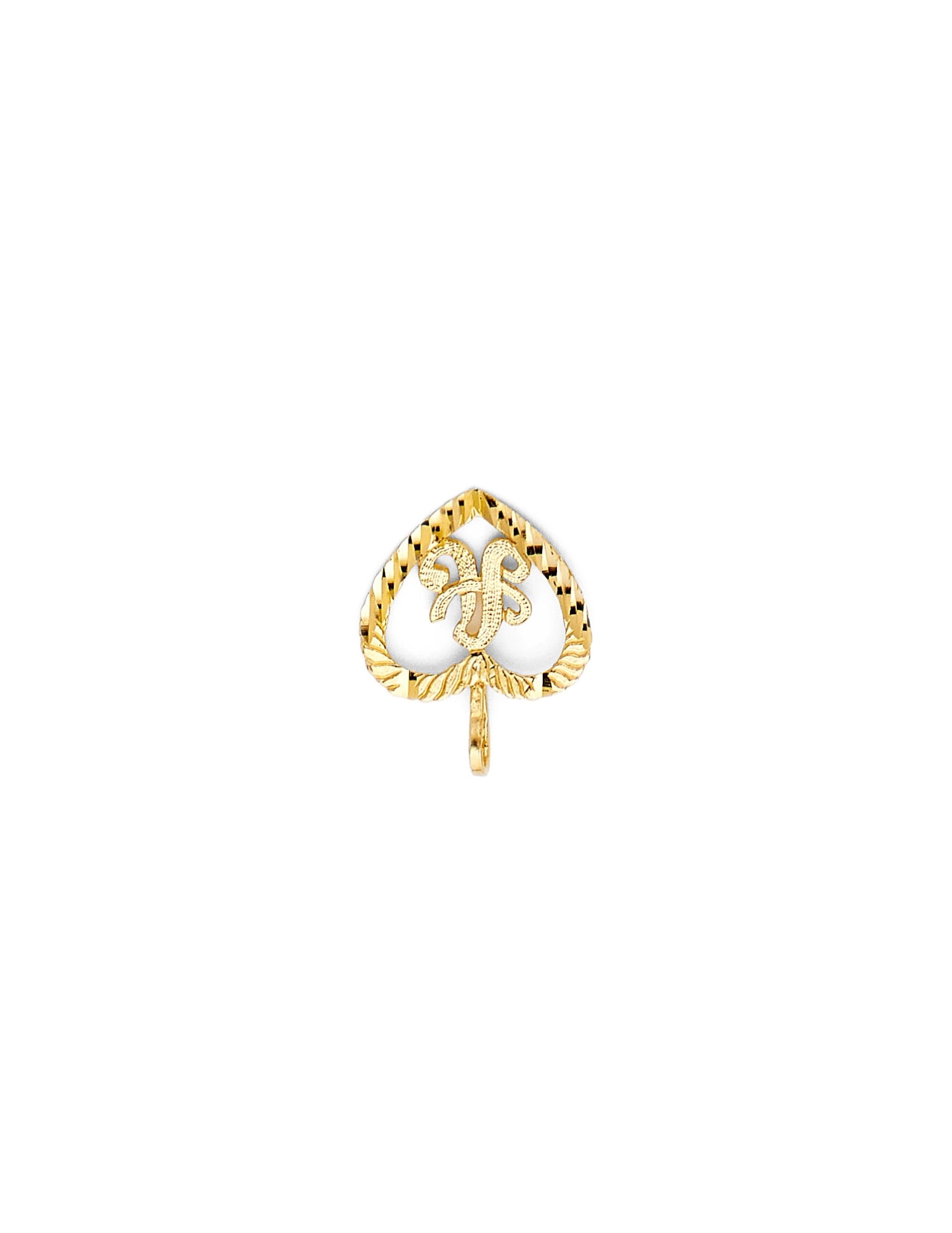 14KY INITIAL HEART PENDANT - 3