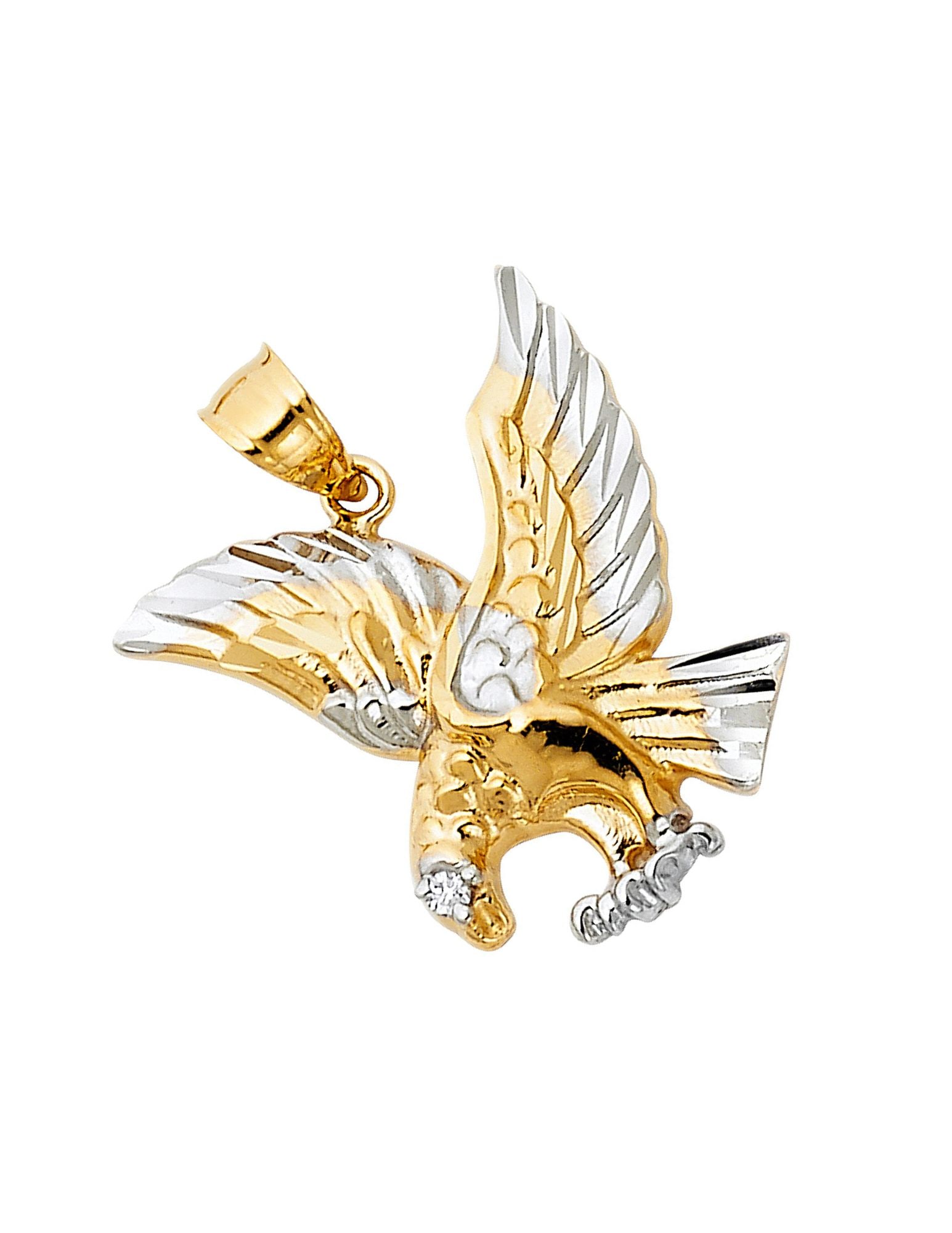 14K 2T EAGLE PENDANT - 4