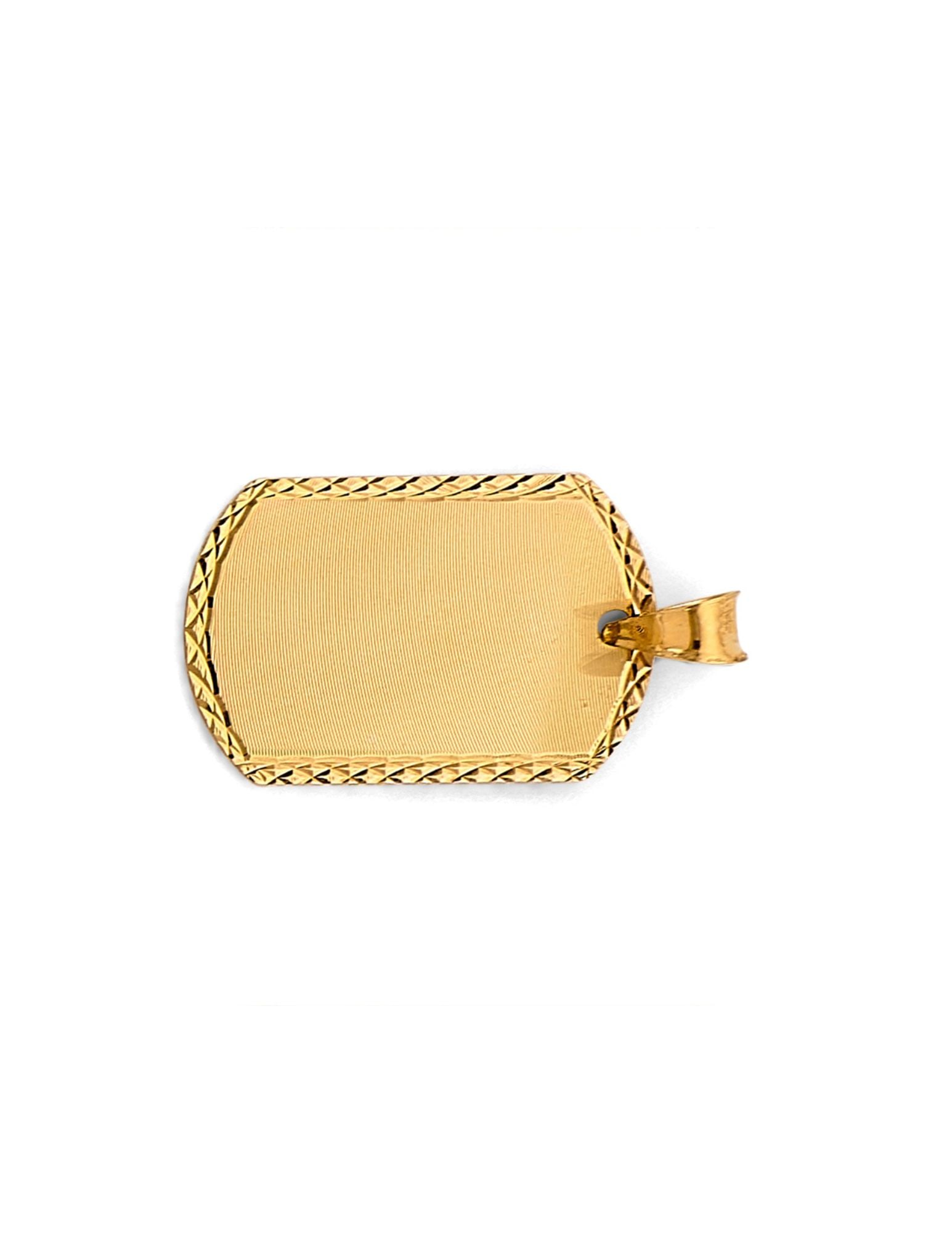 14KY PLAIN STAMP PENDANT - 2