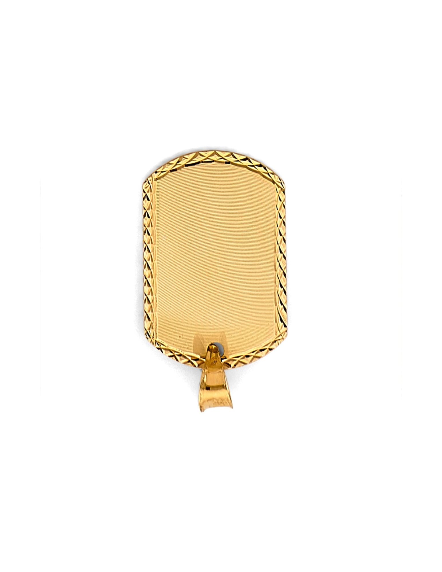 14KY PLAIN STAMP PENDANT - 3