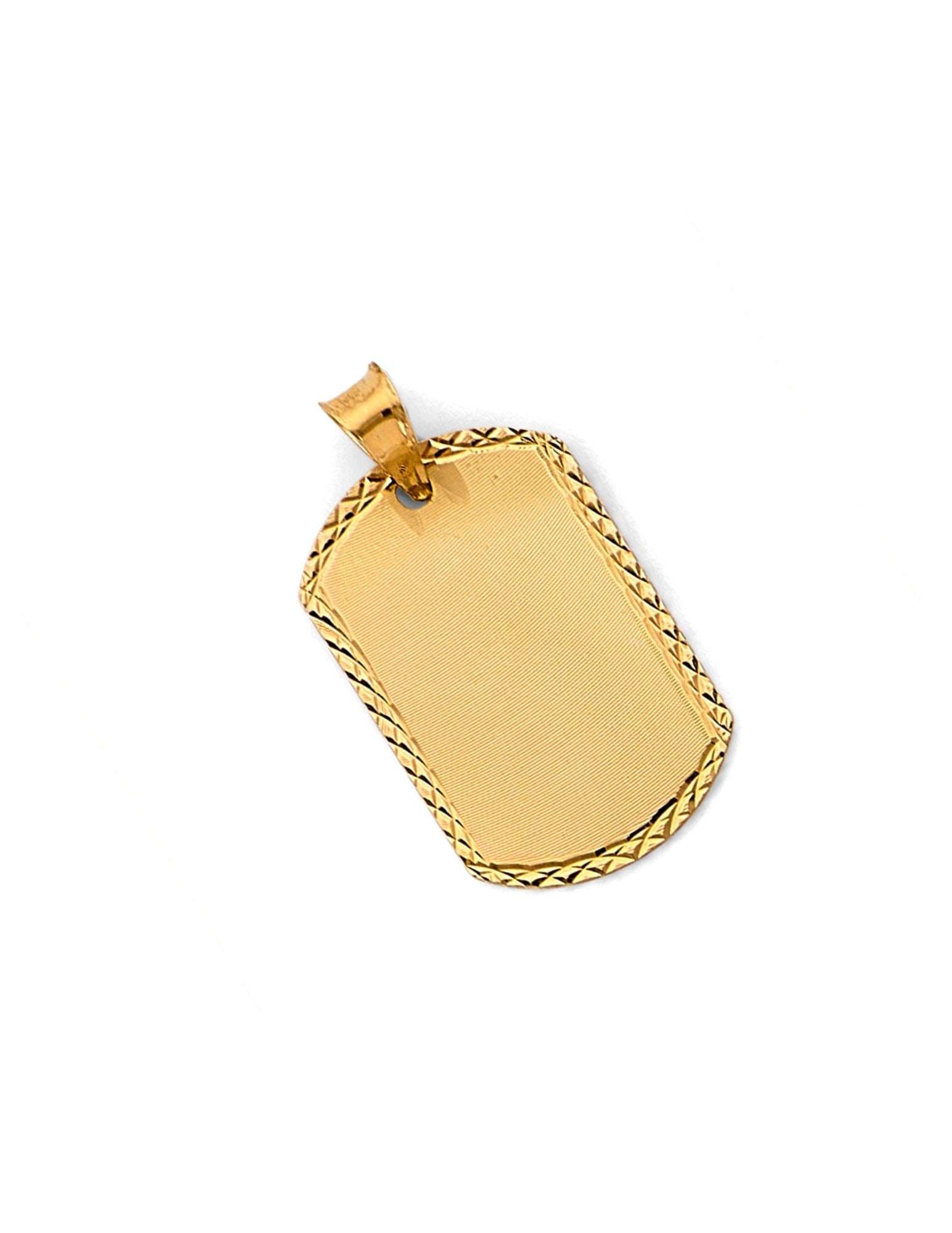 14KY PLAIN STAMP PENDANT - 4