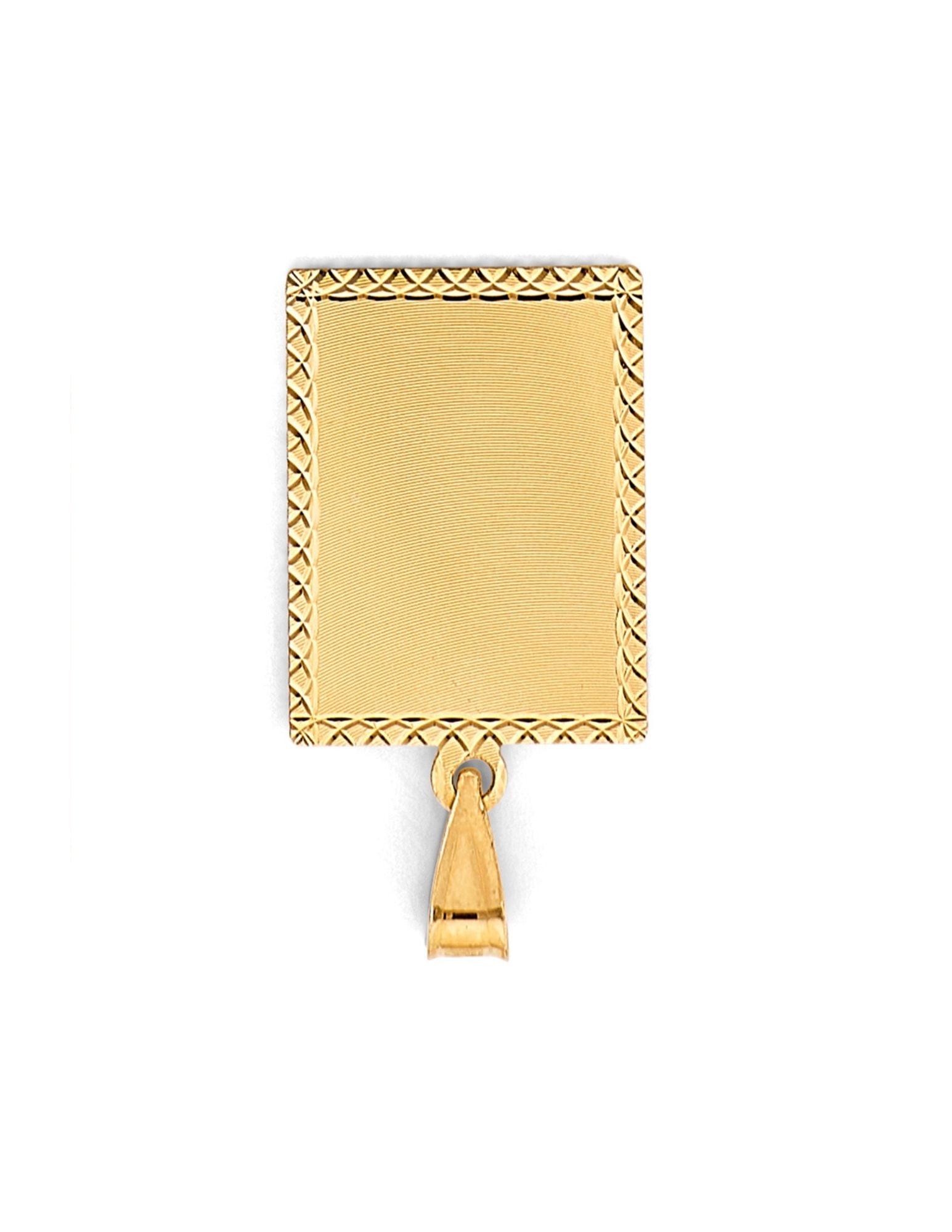 14KY PLAIN STAMP PENDANT - 3