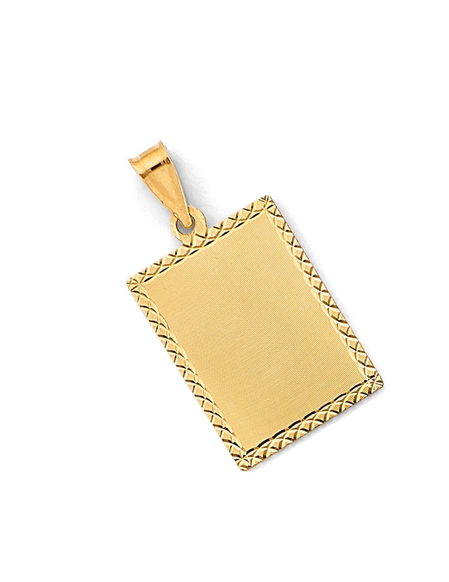 14KY PLAIN STAMP PENDANT - 4