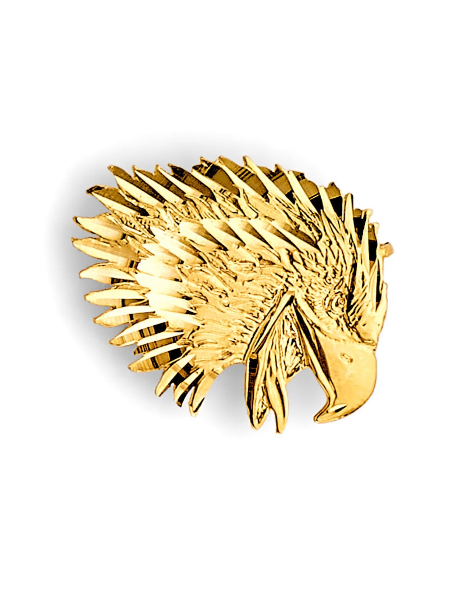 14KY EAGLE FACE PENDANT - 2