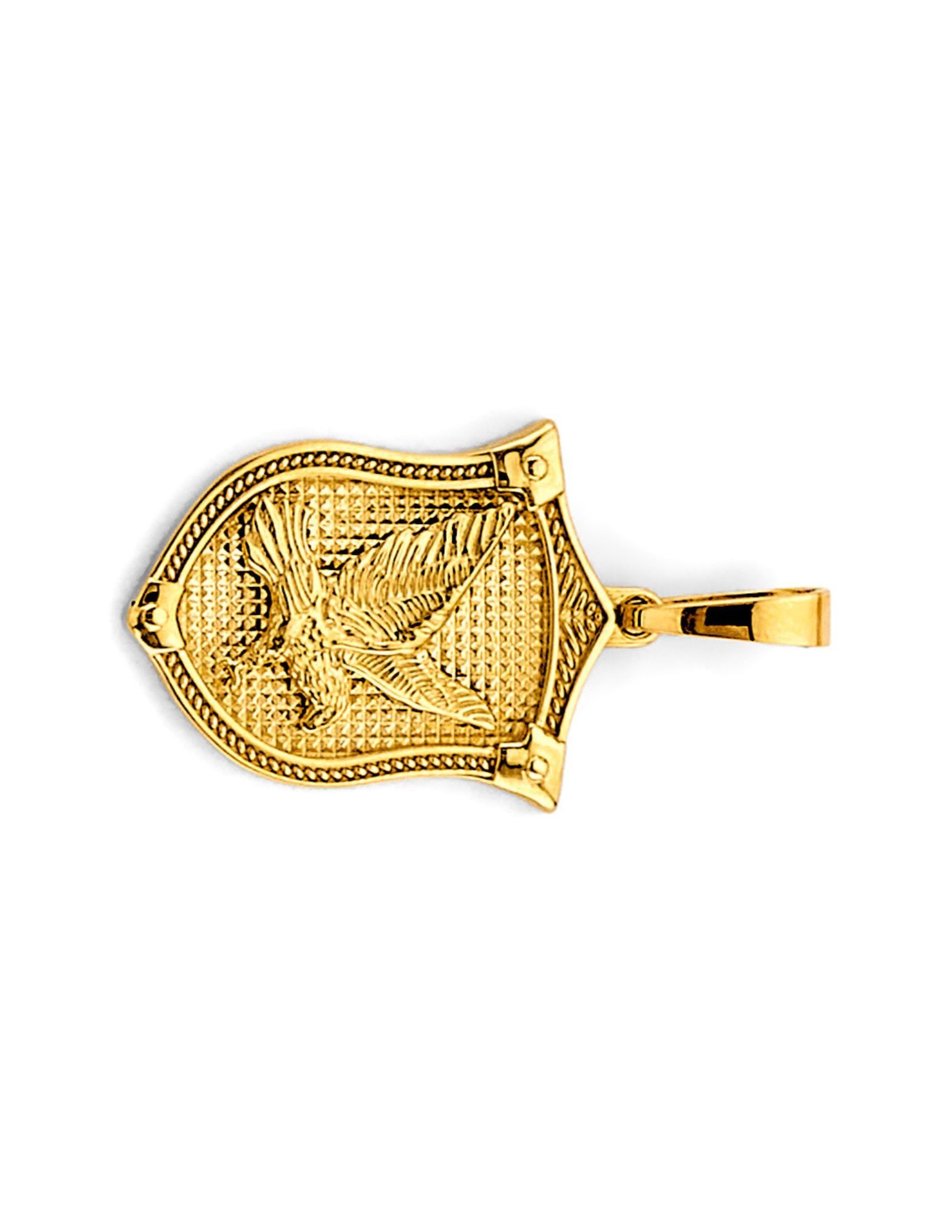 14KY SHIELD WITH EAGLE PENDANT - 2