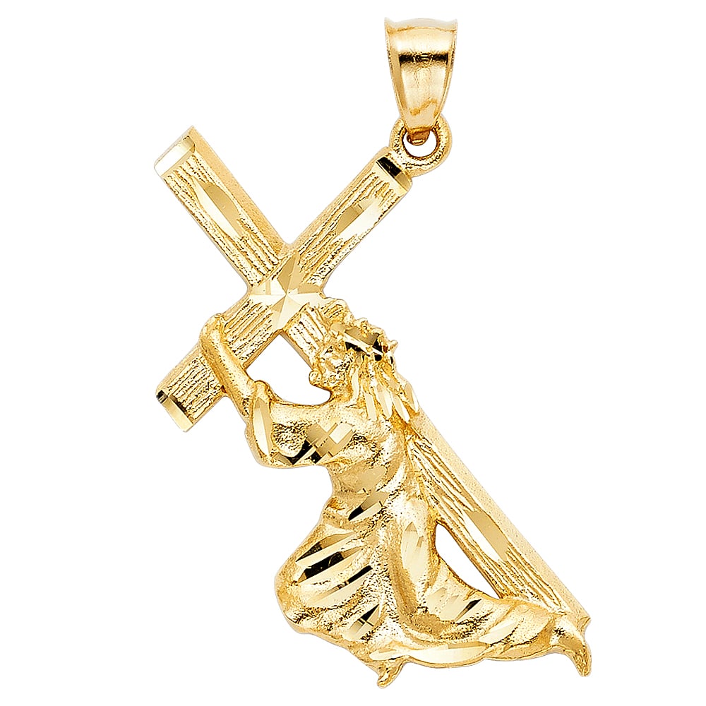 14KY RELIGIOUS PENDANT: 14KY Religious Pendant Type: Pendant Material Type: 14k Gold Material Color: Yellow Avg. Weight: 5.52 Gr. Size: Height : 40 mm,Width : 32 mm Accessories: None Notice: When purchasing pre-owned goods,