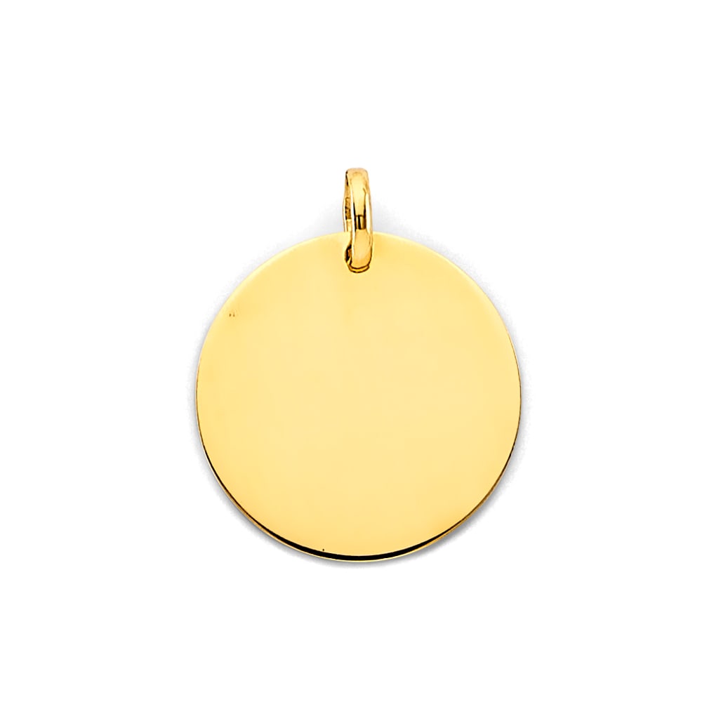 14KY ENGRAVABLE PLAIN PENDANT: 14KY Engravable Plain Pendant Type: Pendant Material Type: 14k Gold Material Color: Yellow Avg. Weight: 1.67 Gr. Size: Height : 22 mm, Width : 18 mm Accessories: None Notice: When purchasing